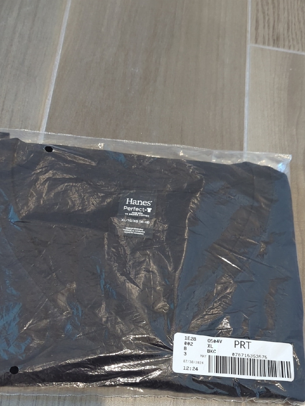 Hanes Perfect-T Black V Neck Tee